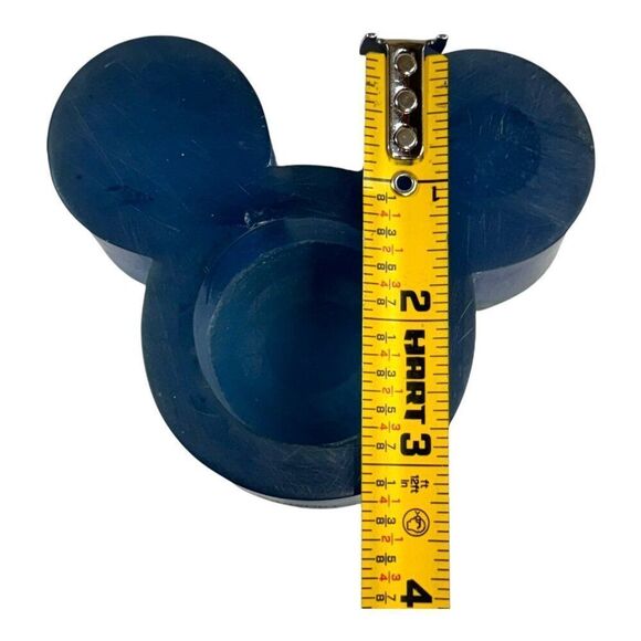 Blue Glass Tealight Disney World Mickey Mouse Candle Holders Set Of 2 Vintage Gi - Picture 6 of 6